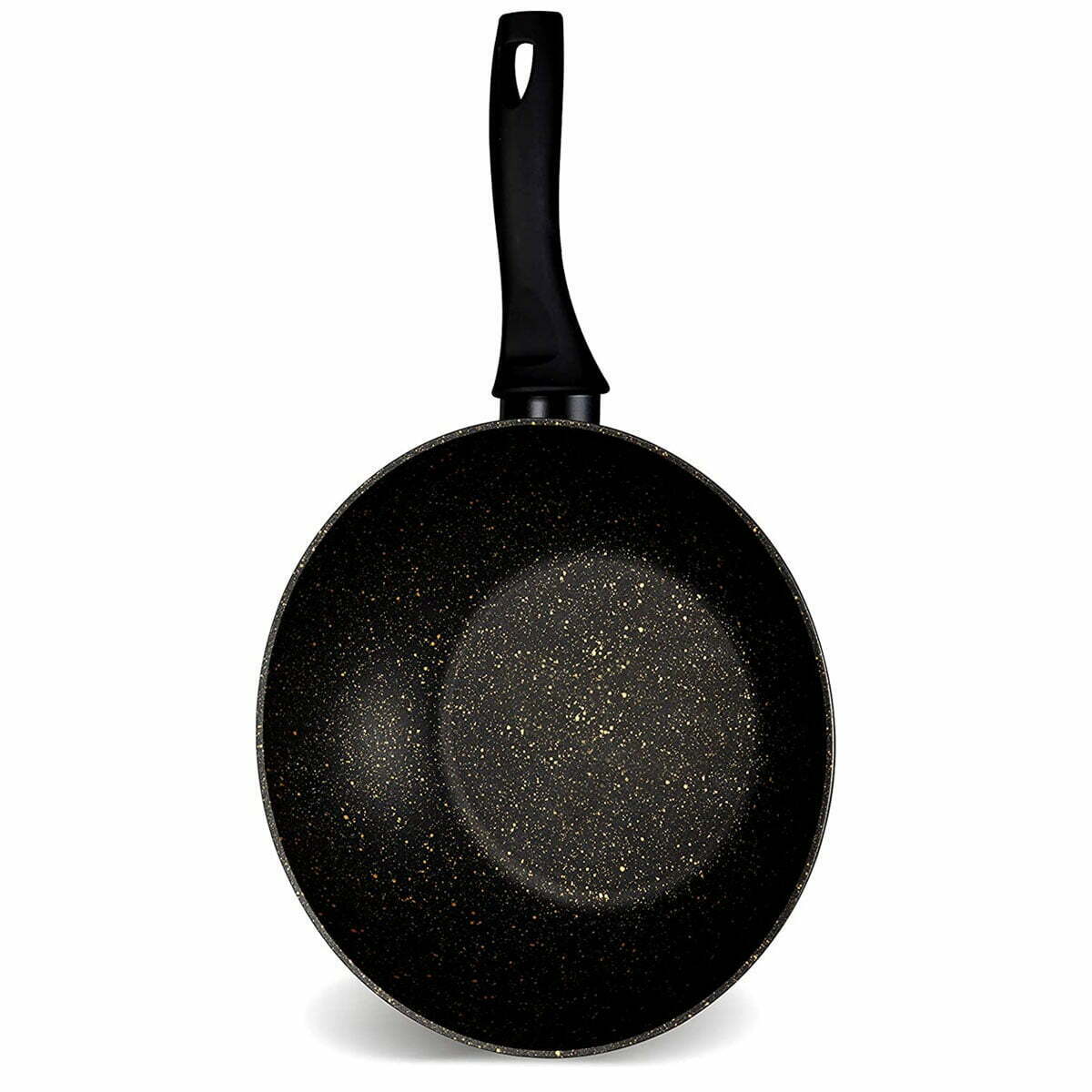 1557 Rossetti Black & Gold Forged Wok Pan (28cm) - Image 1