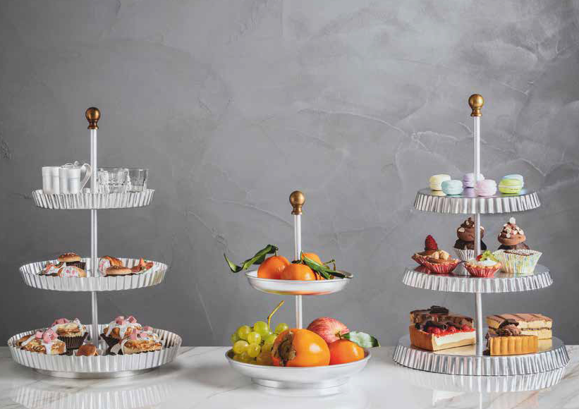 1802000 Ottinetti La Dolce Vita 3-Tier Cake Stand Platter (20cm, 24cm, 28cm) H:46cm - Image 1