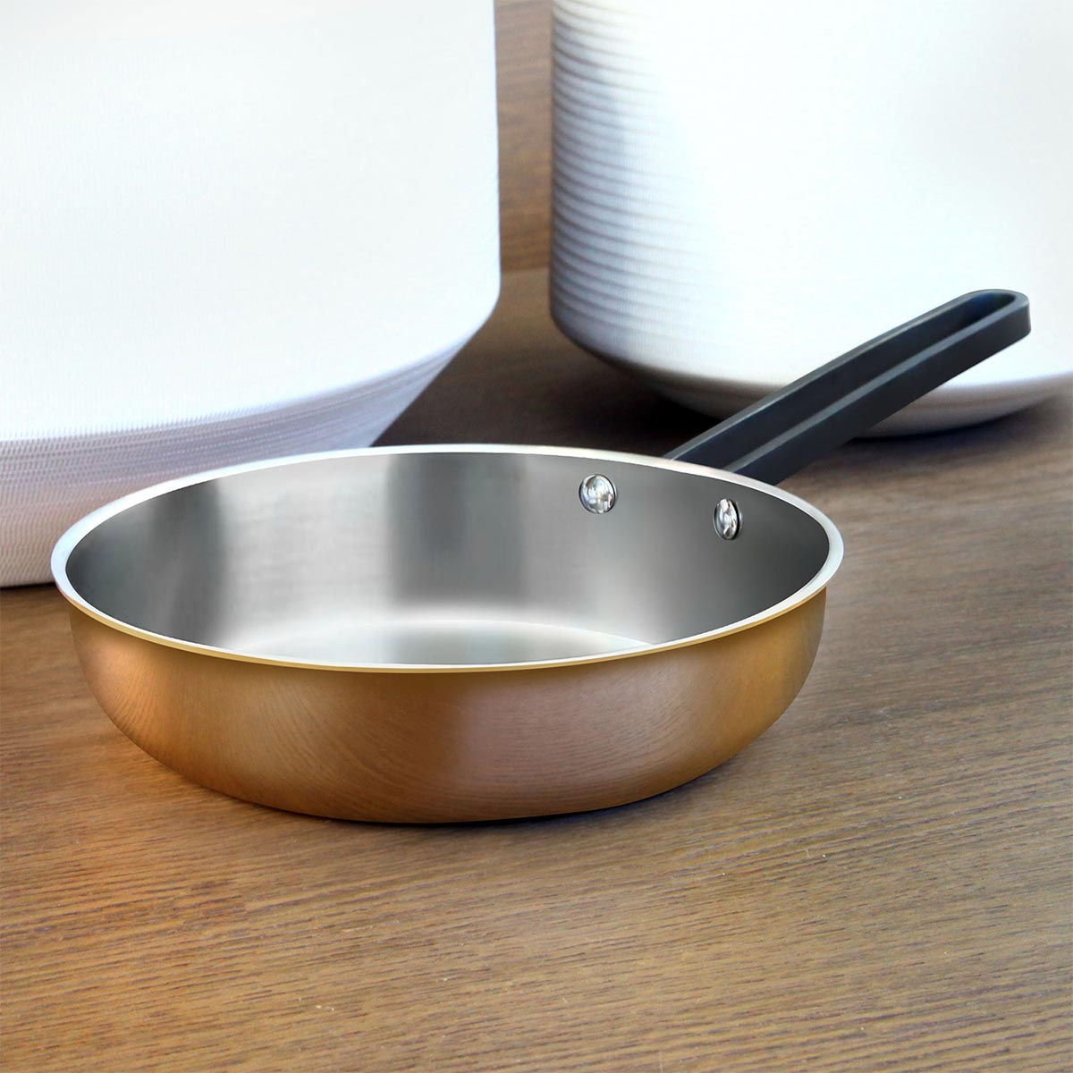 1824 Rossetti Agostini Rose Gold Stainless Steel Frying Pan 24cm - Image 1