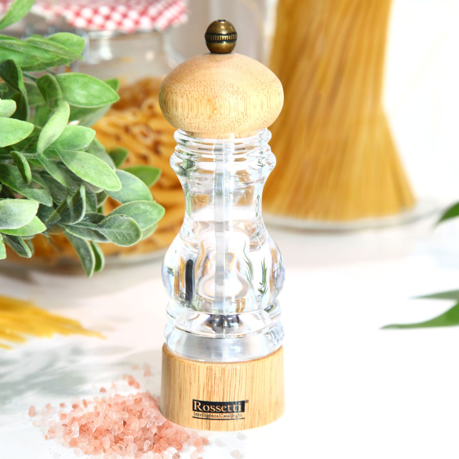 2228 Rossetti Heritage Clear & Wood Salt Grinder Medium - Image 1