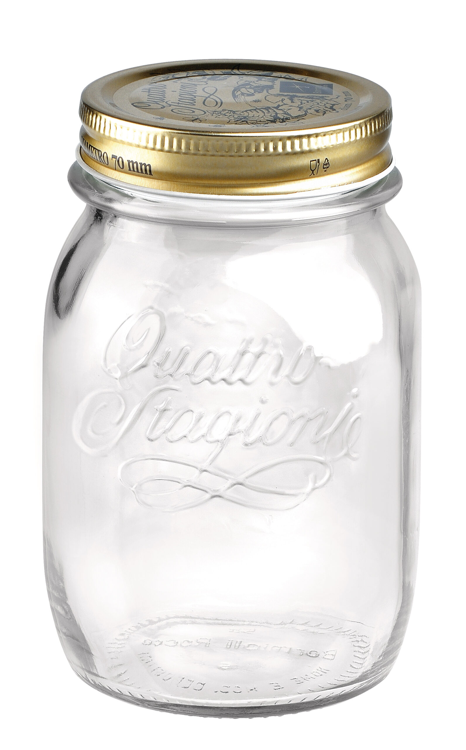 349750CBA021990-1 Quattro Stagioni Glass Mason Jars (13.5x9cm) 500ml Set of 4 - Image 1