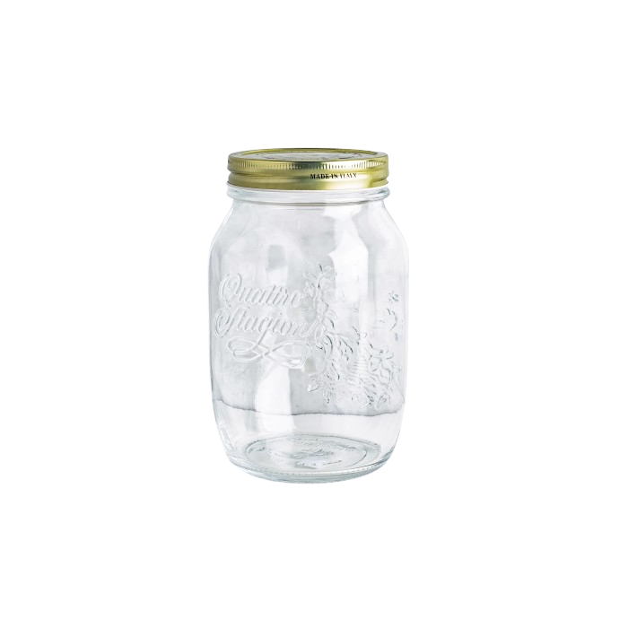 365160MDE121990 Quattro Stagioni Clear Glass Mason Jar 100ml - Image 1