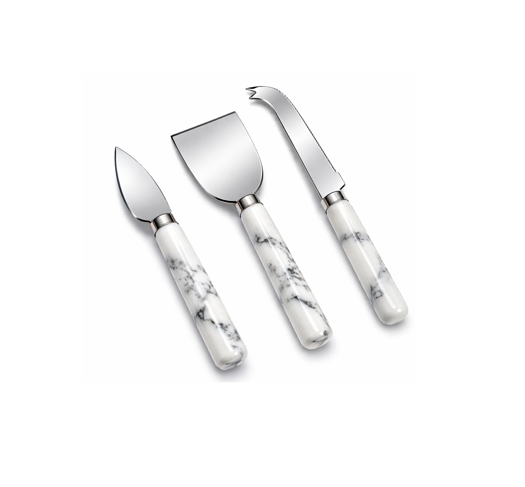 5055106669403 Rossetti Waterfall Grey Marble Cheese Knives Set 3Pc - Image 1