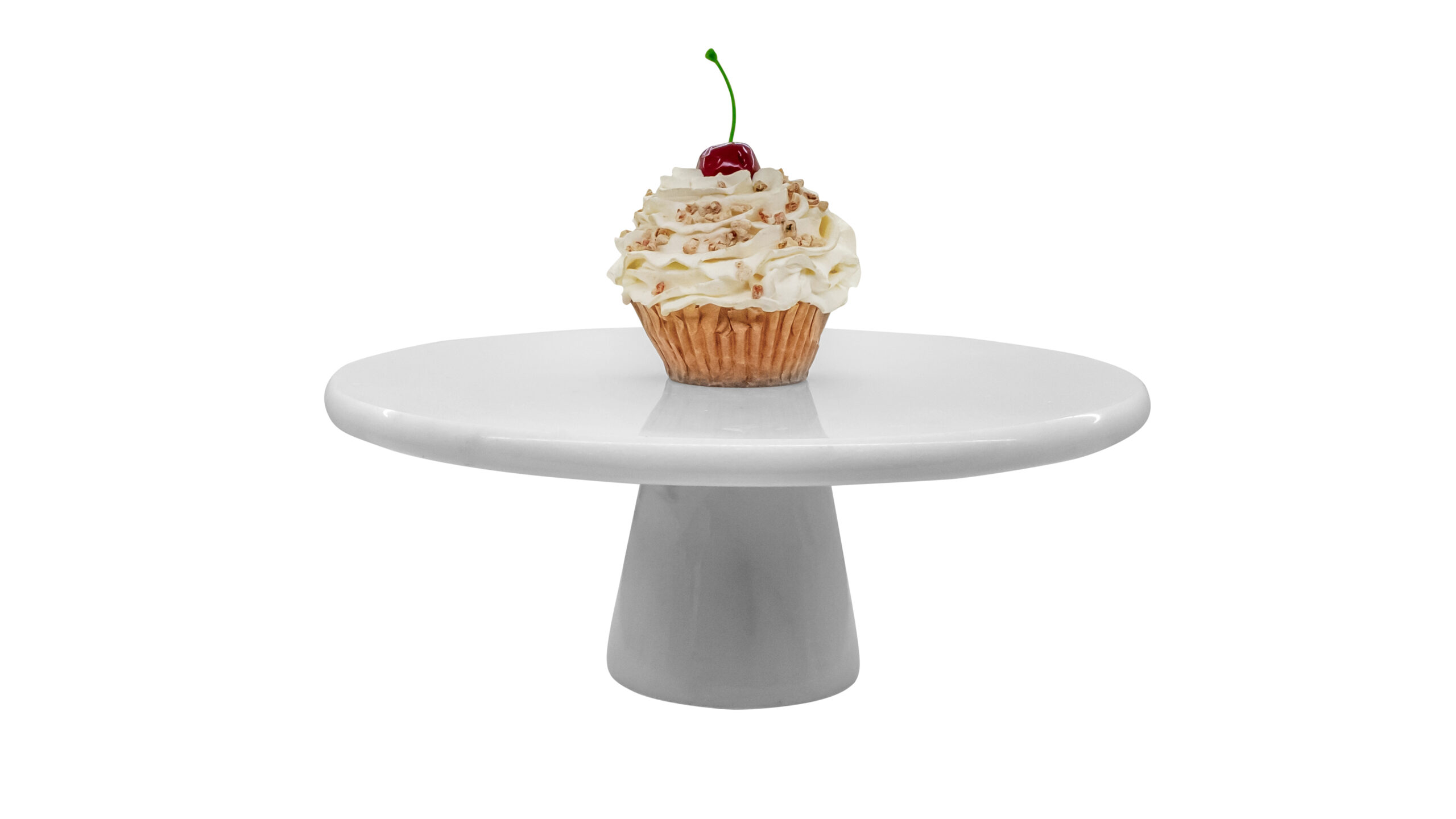 6922 Rossetti Fuji White Marble Platter & Cake Stand (30x11.5cm) - Image 1