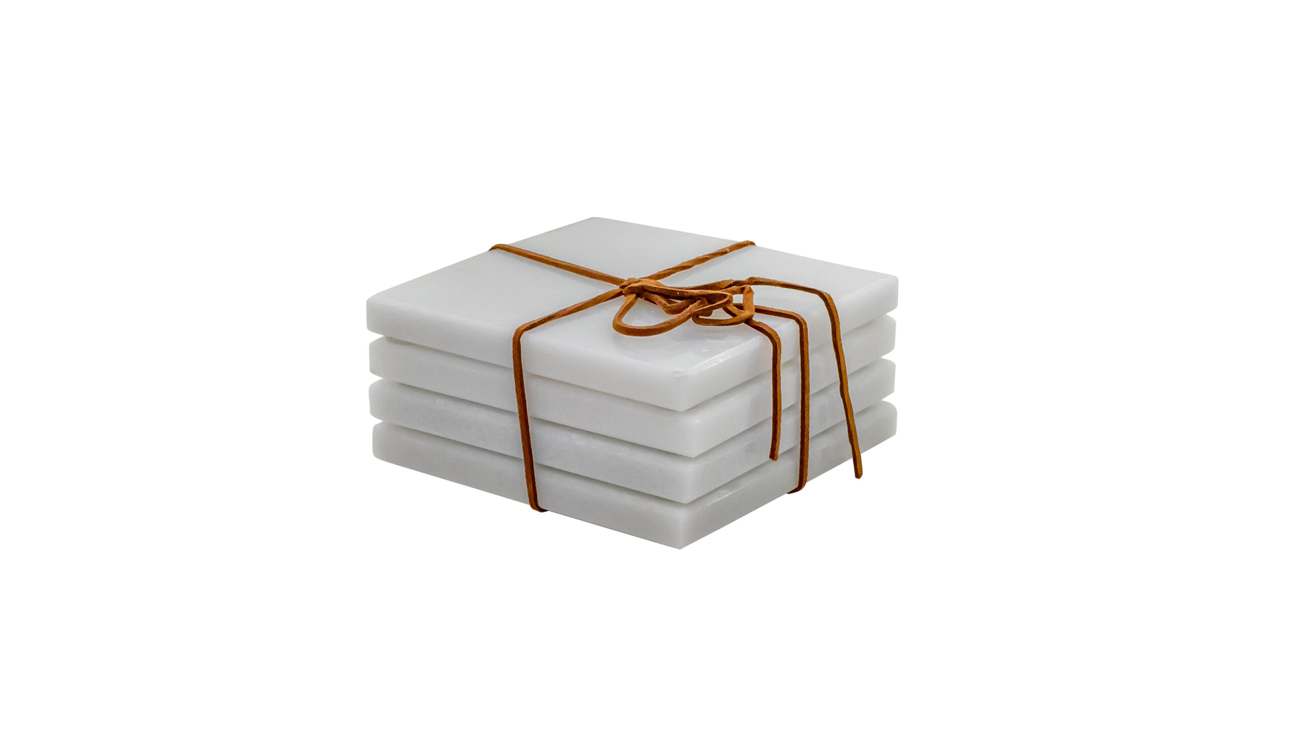 6926 Rossetti Fuji White Marble Coaster Set of 4 - Image 1