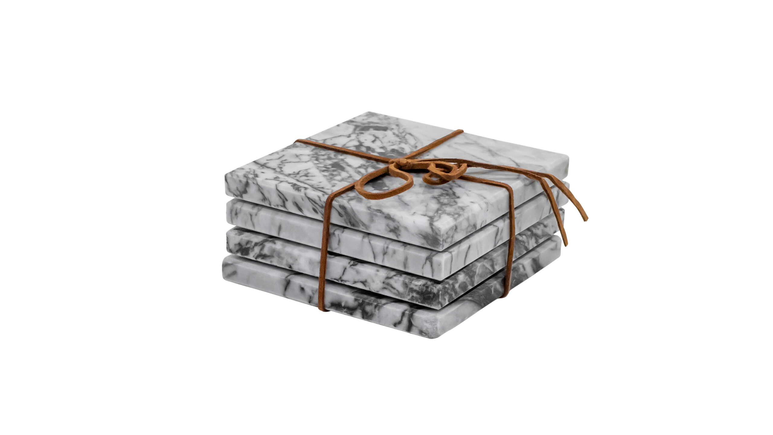 6927 Rossetti Waterfall Grey Marble Coaster Set of 4 - Image 1