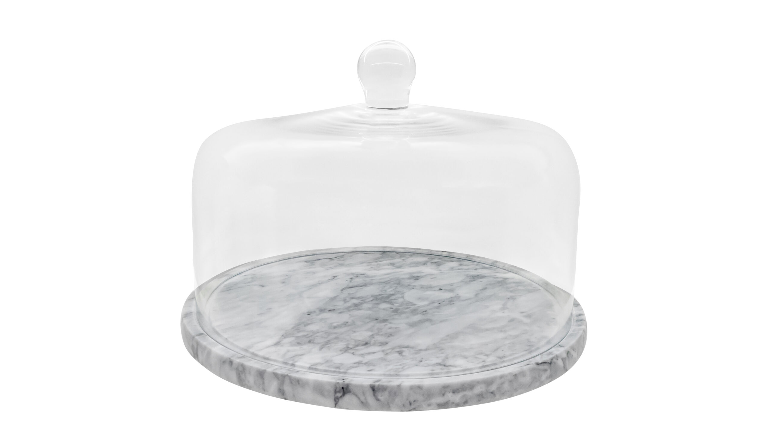 6929 Rossetti Waterfall Grey Marble Cake Dome (28x18cm) - Image 1