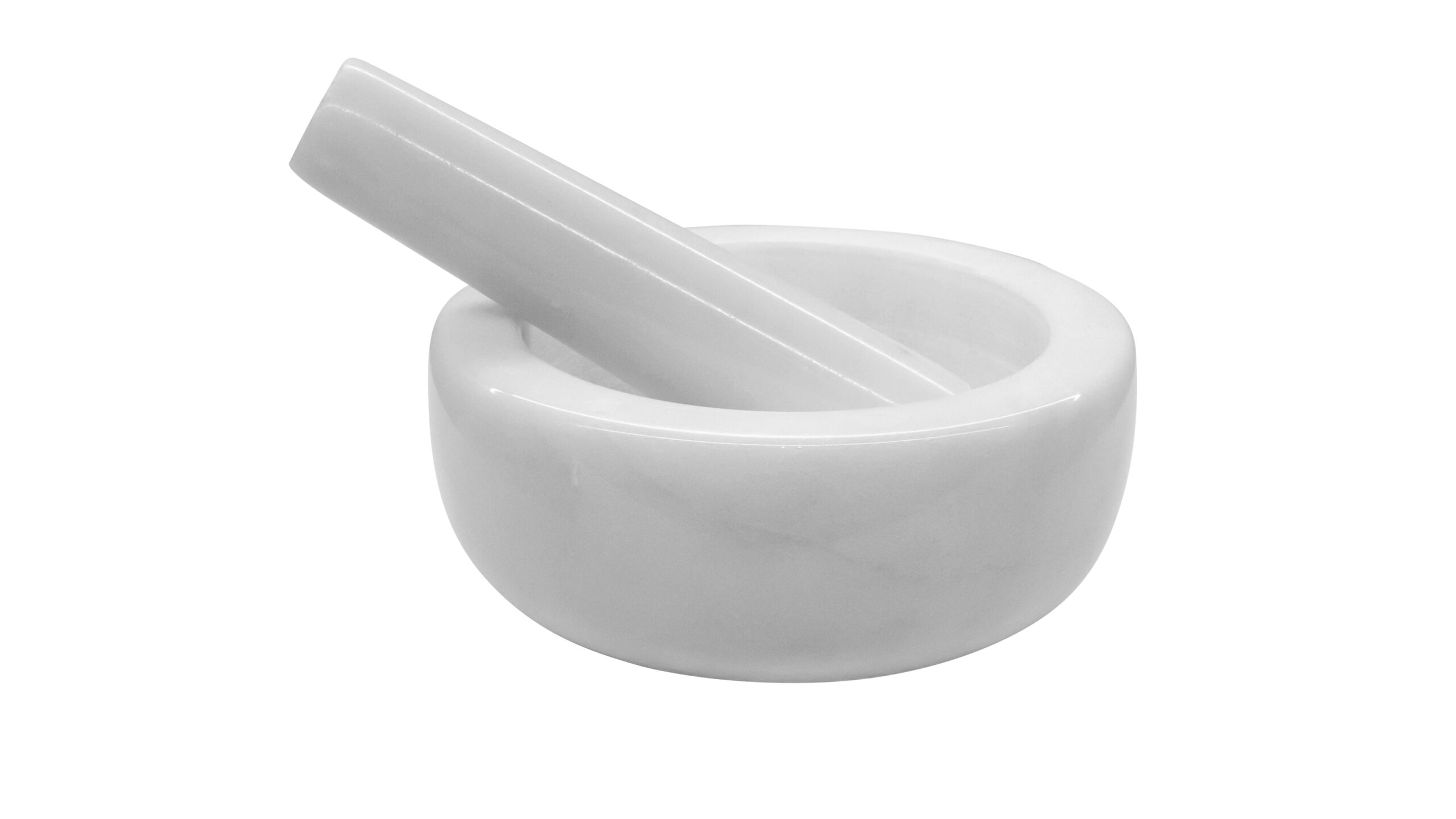6930 Rossetti Fuji White Marble Mortar & Pestle (13x6.5cm) (Pestle: 15cm) - Image 1