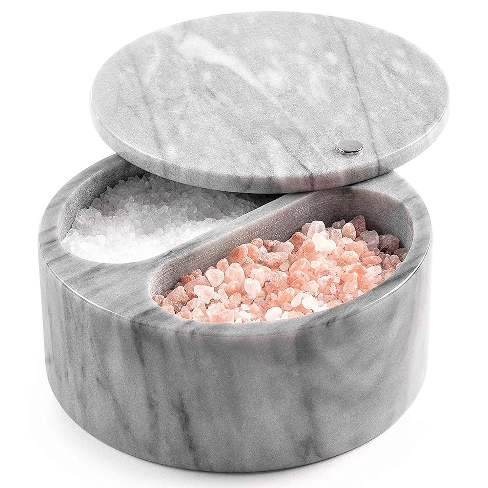 81YbBx25UmL._UF1000,1000_QL80_ Rossetti Waterfall Grey Marble Salt & Pepper Pot (13x5cm) - Image 1