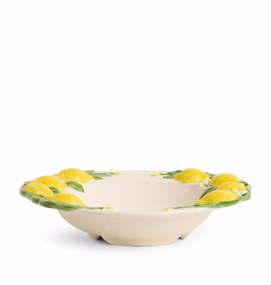 Les Ottomans Lemon Pasta Bowl -1 Lemon Collection Ceramic Pasta Bowl (28cm) - Image 1