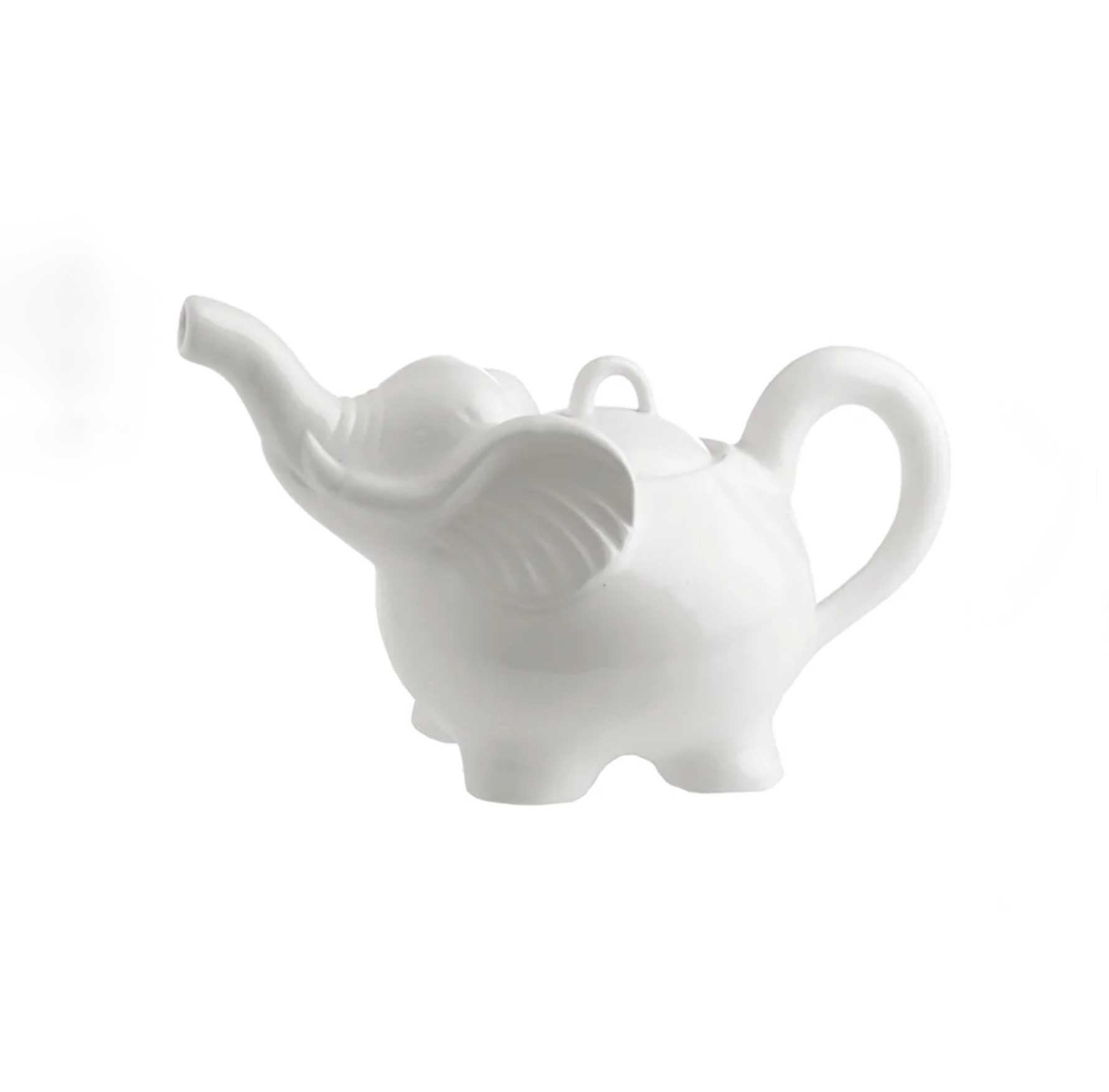 P003601200 Elephant White Ceramic Teapot 750ml - Image 1