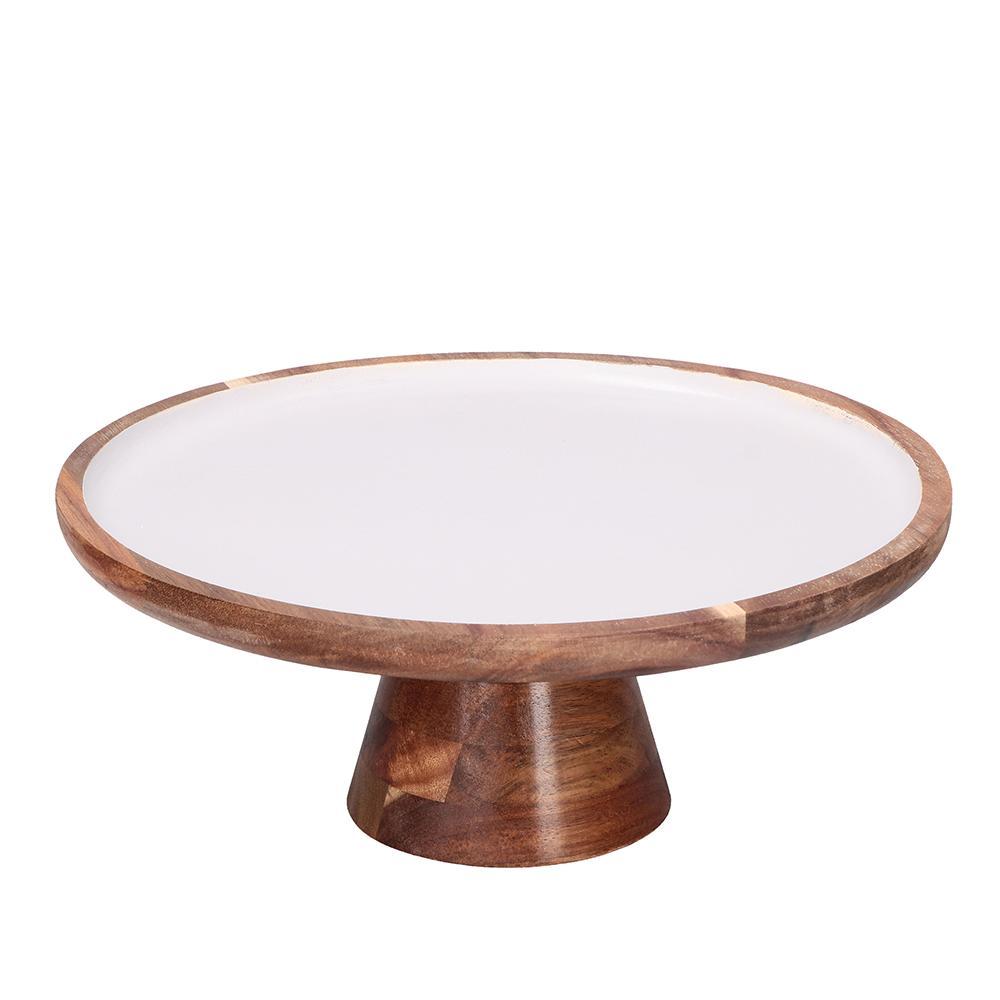 P005400005 Libeccio Wood Enamelled Cake Stand - Image 1