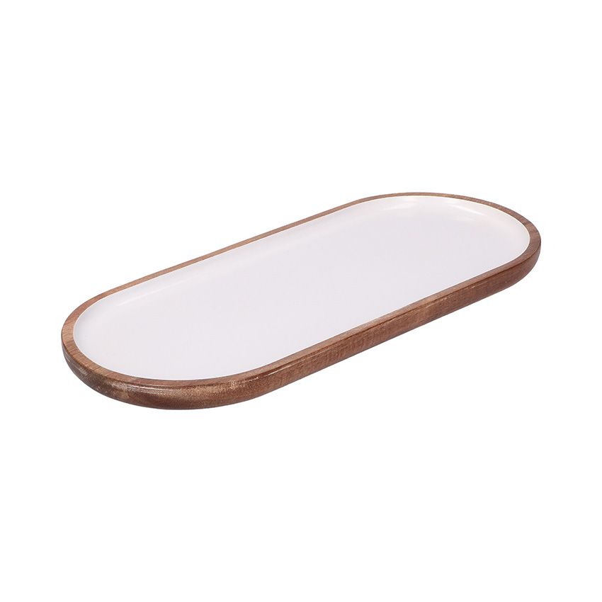 P005400009 Libeccio Centre Wooden Oval Plate (35.6x15.2x1.9cm) - Image 1
