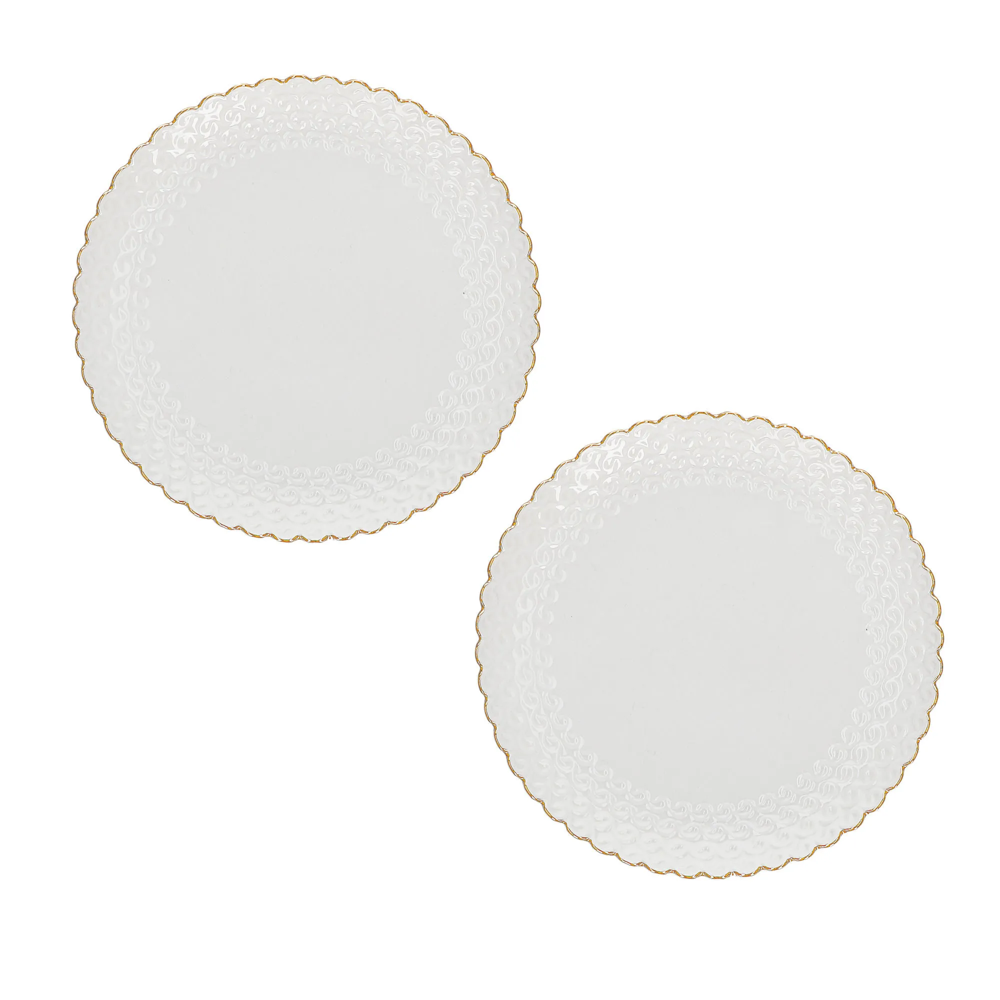 P012800218 Momenti Oro Dessert Plate with Gold Rim (18cm) Set of 2 - Image 1