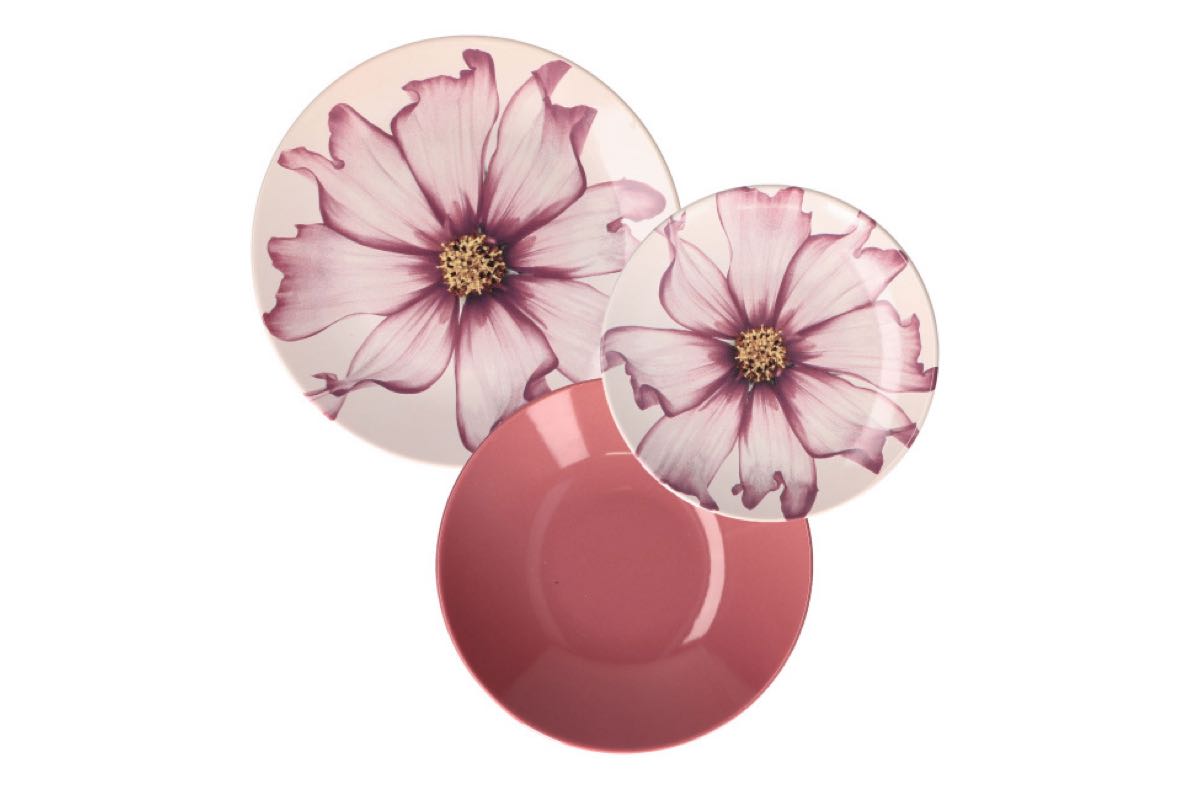 R18370TA18 Cosmea Floral Dinner Set (18 Pieces) - Image 1