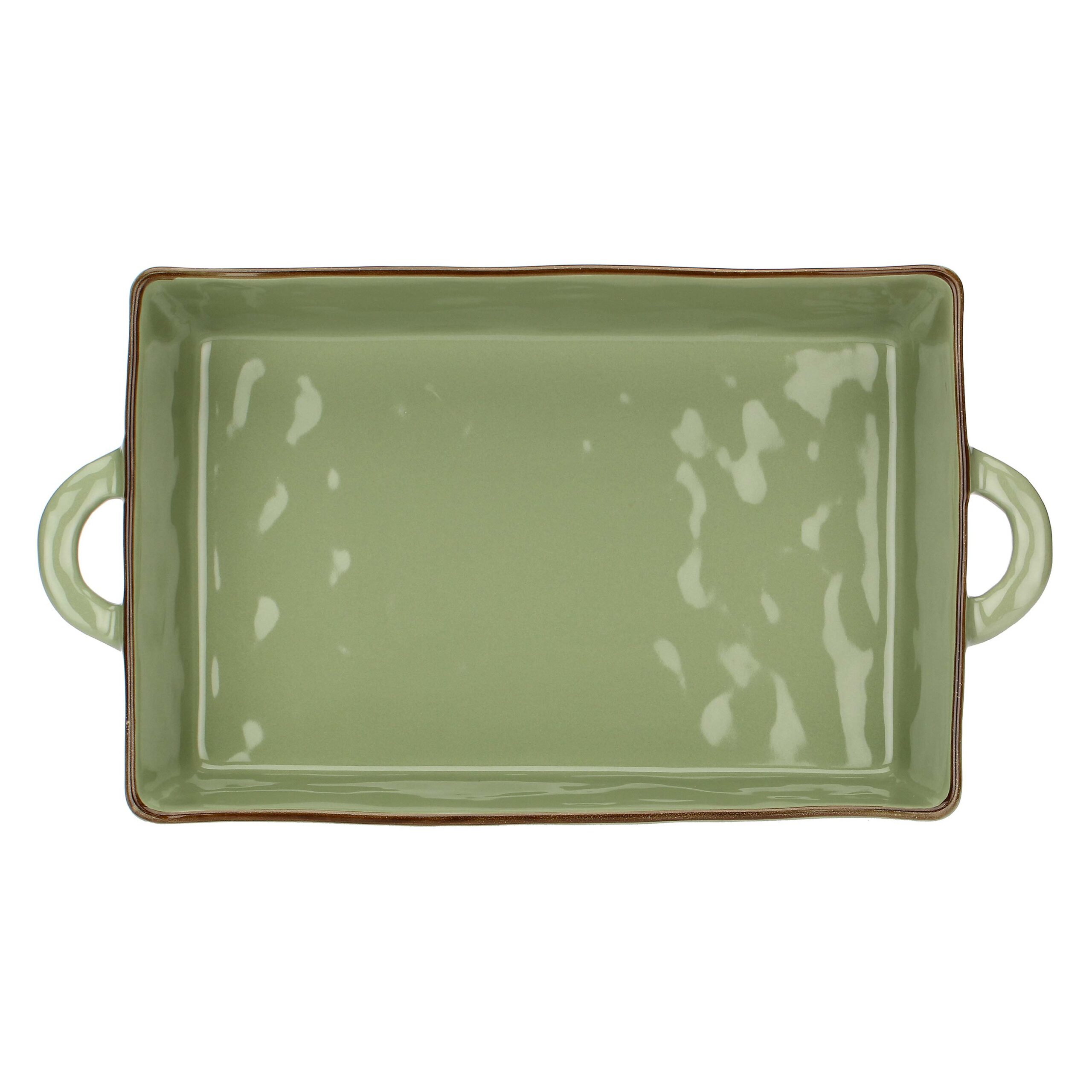 U20158596D24-01 Concerto Olive Green Stoneware Oven Dish (38x22x7.5cm) - Image 1